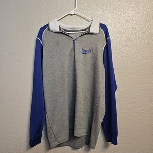 Antigua Kansas City Royals Quarter Zip Pullover XL Gray  MLB Lightweight P295